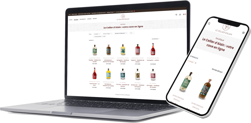 mockup le cellier dalain ordinateur phone produits
